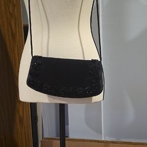 Elegant Black Beaded Women's Bag